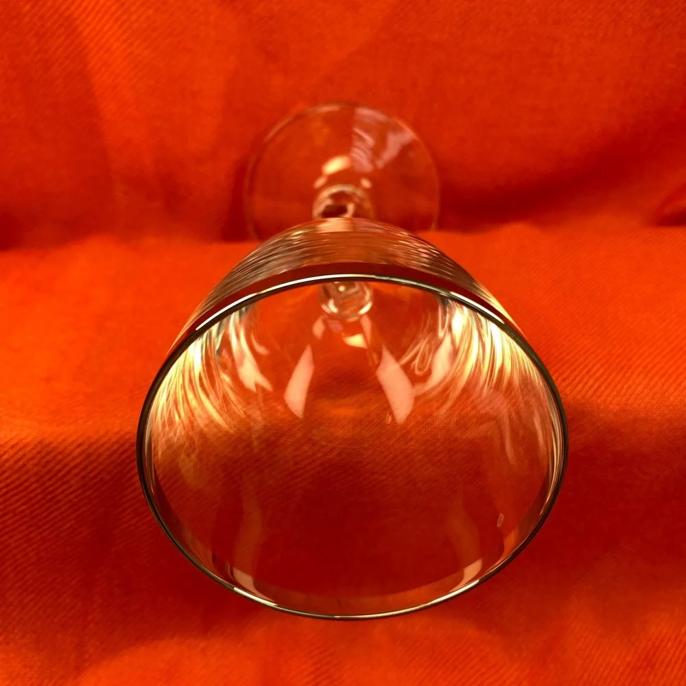 Vintage 1960’s Set of 6 Wine Glasses with Real SILVER Rim